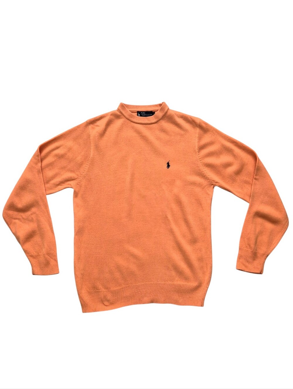 Polo Ralph Lauren 100% Cashmere Crewneck Sweater Pony Logo Melon Orange Men’s L